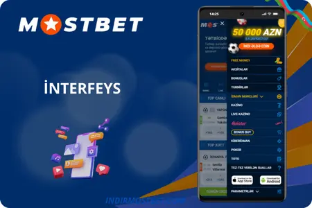 MostBet-90 tətbiqinin istifadəçi dostu interfeysi